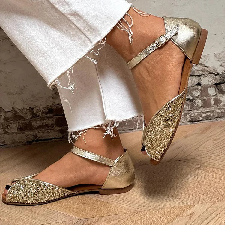 FLAVIA | Lśniące Sandały Glam