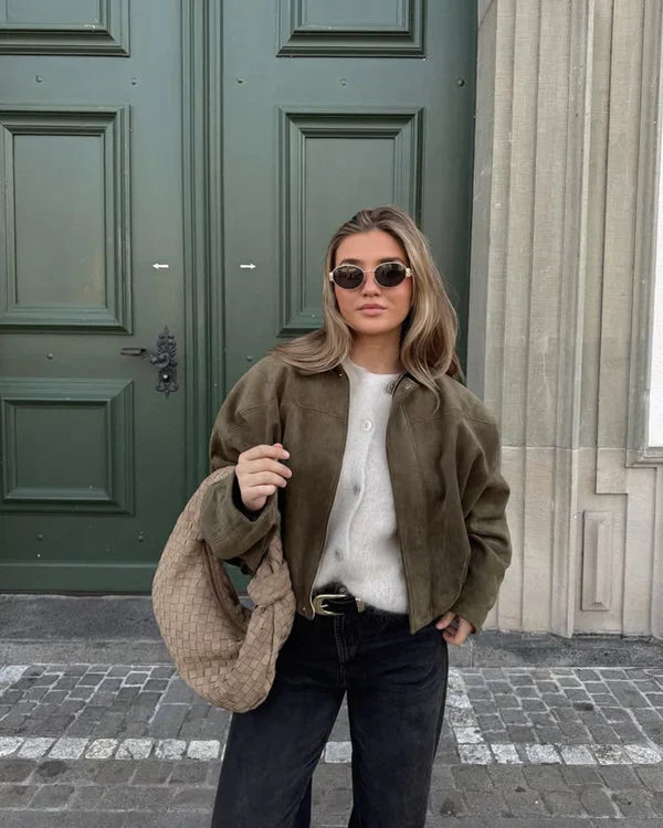 Luna | Zamszowa Bomberka Chic