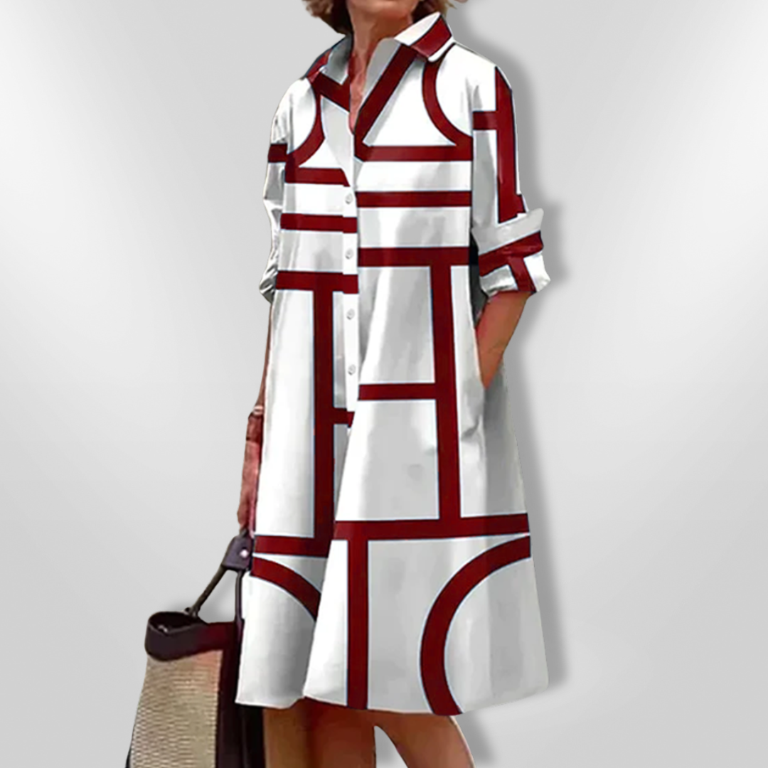 Helen™ | Midi Sukienka Geometria