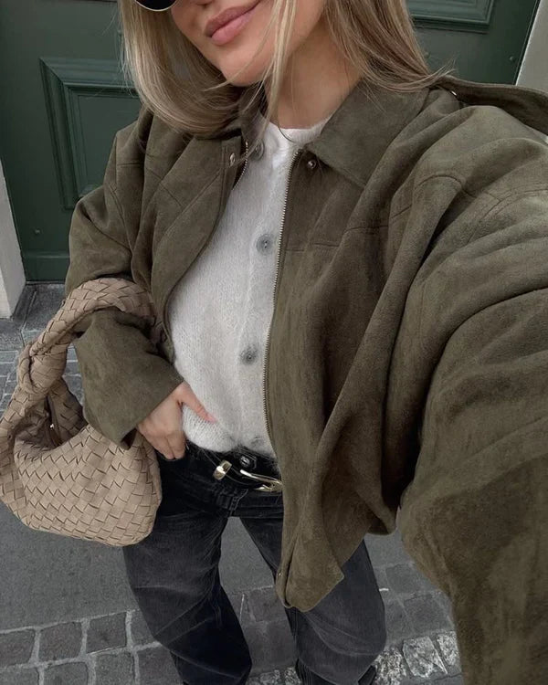 Luna | Zamszowa Bomberka Chic