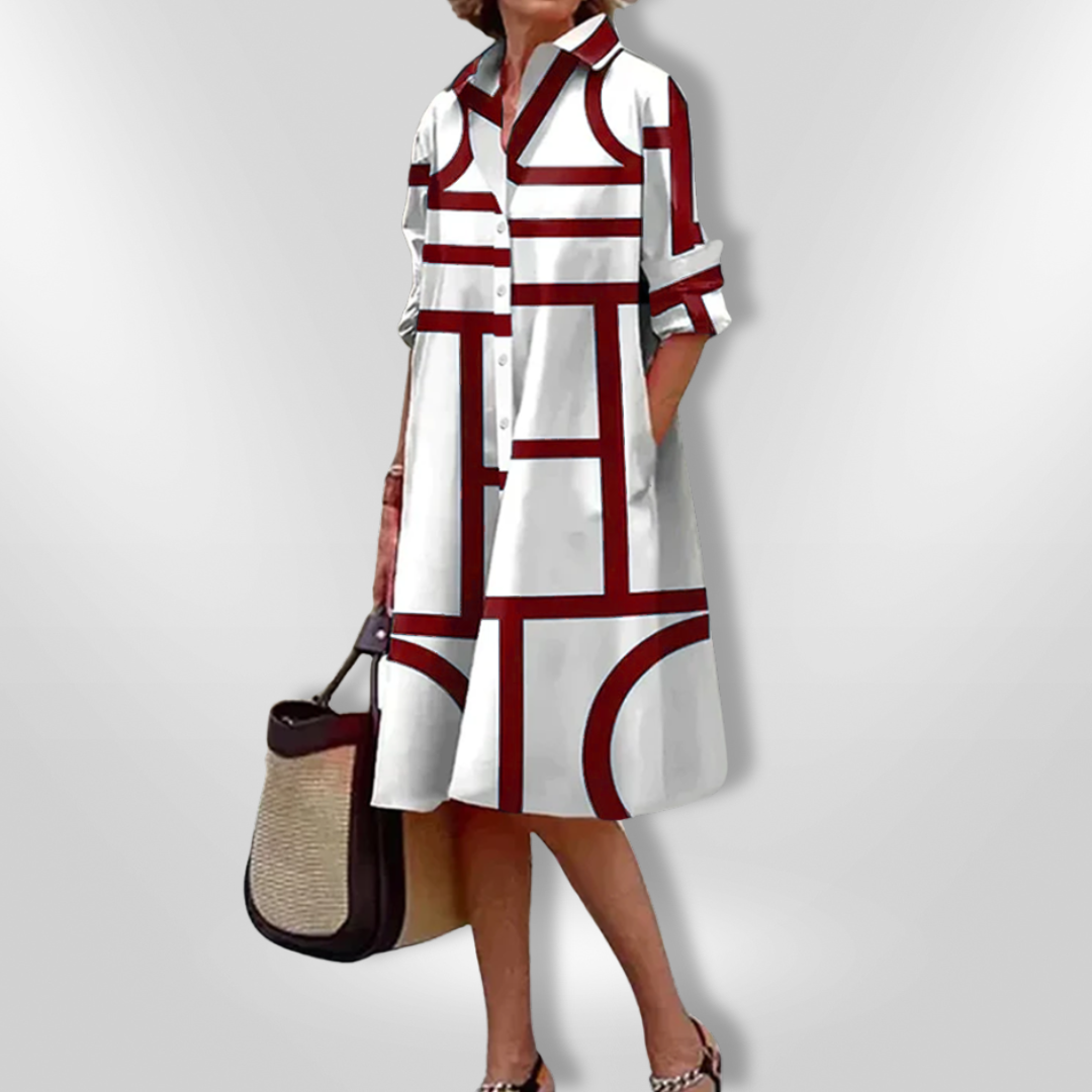 Helen™ | Midi Sukienka Geometria