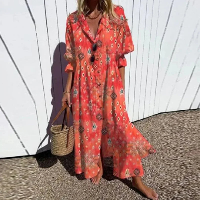 Thalassaia - Boho Maxi Sukienka