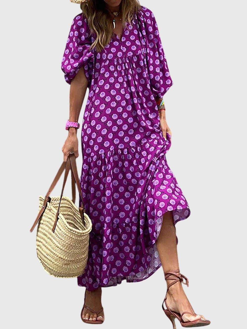 Callirrhoeaia - Stylowa Maxi Sukienka