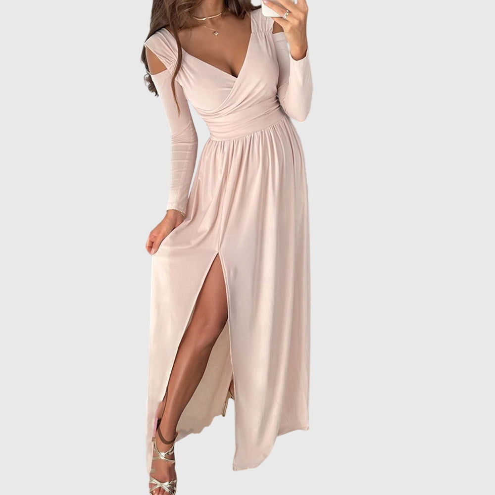 Mnemosyneelle - Elegancka Sukienka z Rozcięciem