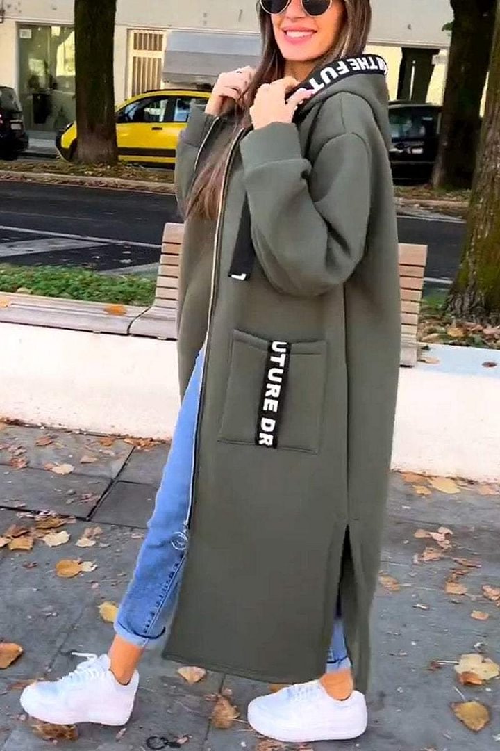 Demy - Stylowy Płaszcz z Kapturem