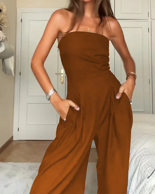 Renata: Khaki Bezramiaczny Kombinezon