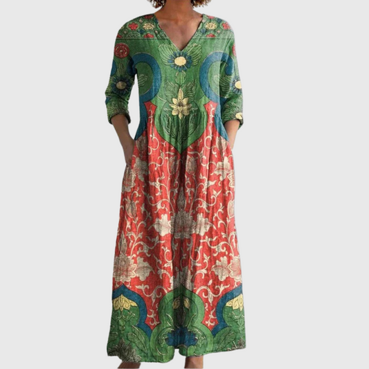 Praxidikeia - Sukienka Maxi Retro