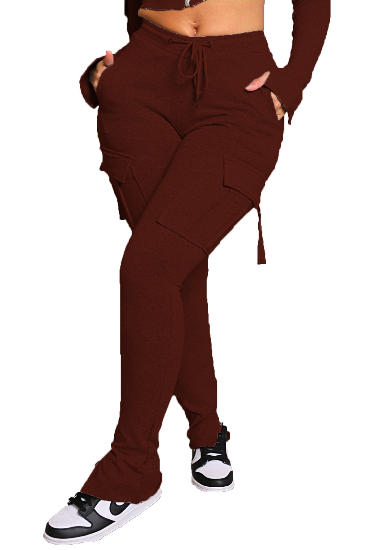 Stylowe Spodnie Cargo Wysoki Stan