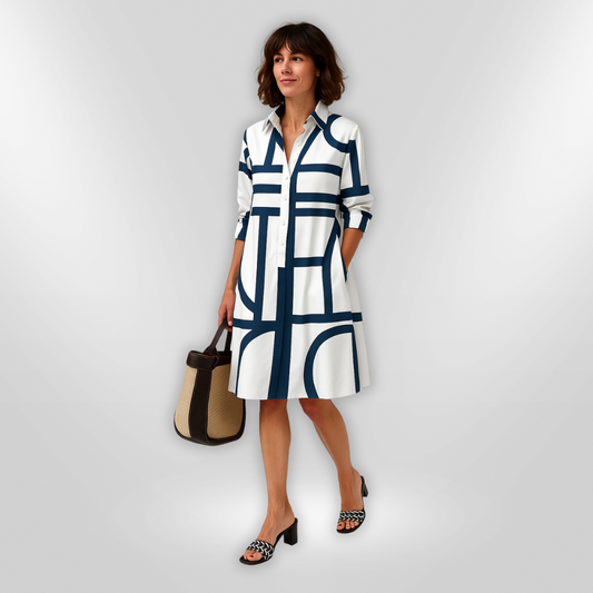 Helen™ | Midi Sukienka Geometria