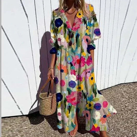 Thalassaia - Boho Maxi Sukienka